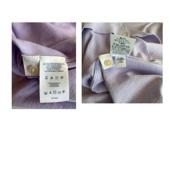 Lands End Women's Fine Gauge Cotton Cardigan Size Large Lilac Purple - Picture 3 of 6